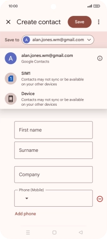 Press the required Google account.