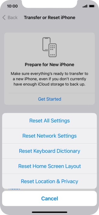 Press Reset All Settings.