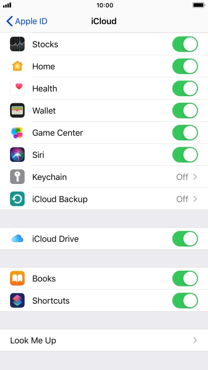 Press iCloud Backup.