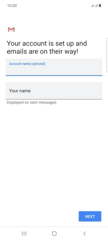 Press Your name and key in the required sender name.