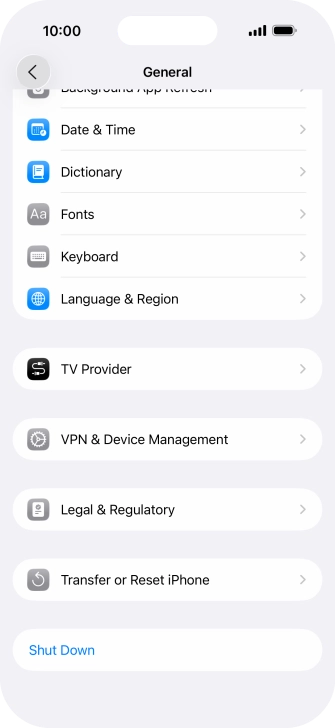 Press Transfer or Reset iPhone.