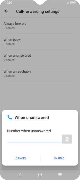Key in +61414121121 and press ENABLE.