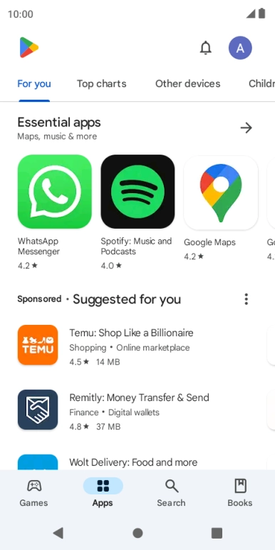 Press the profile icon.