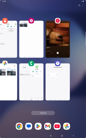 To end one running application, slide your finger upwards on the required application. To end one running application, slide your finger upwards on the required application.