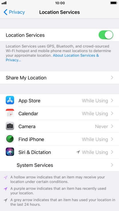 Press the required application.