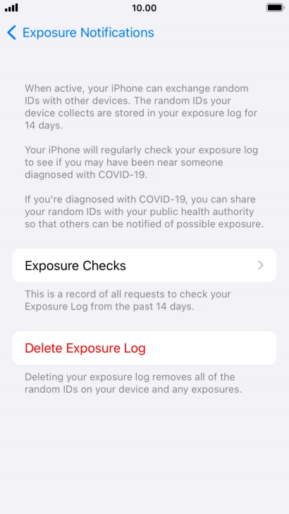 Press Delete Exposure Log.