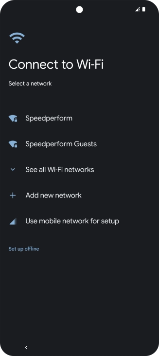 Press the required Wi-Fi network.