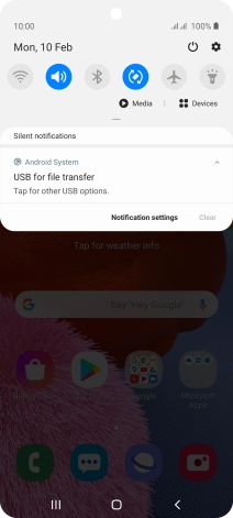 Press Tap for other USB options..