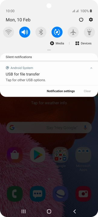 Press Tap for other USB options..