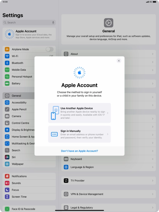 Press Sign in Manually.