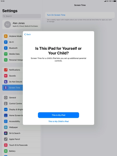Press This is My iPad.