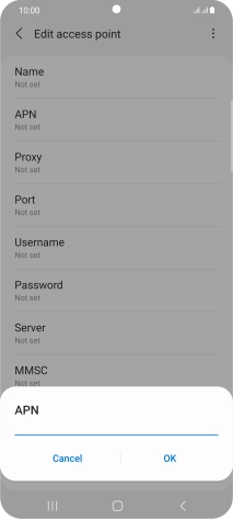 Key in live.vodafone.com and press OK.