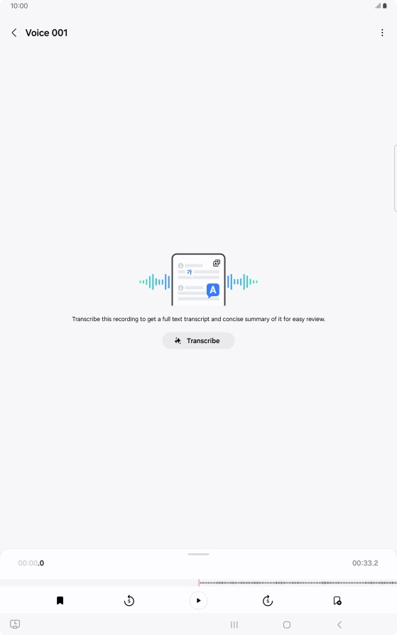 Press Transcribe. Press Transcribe.