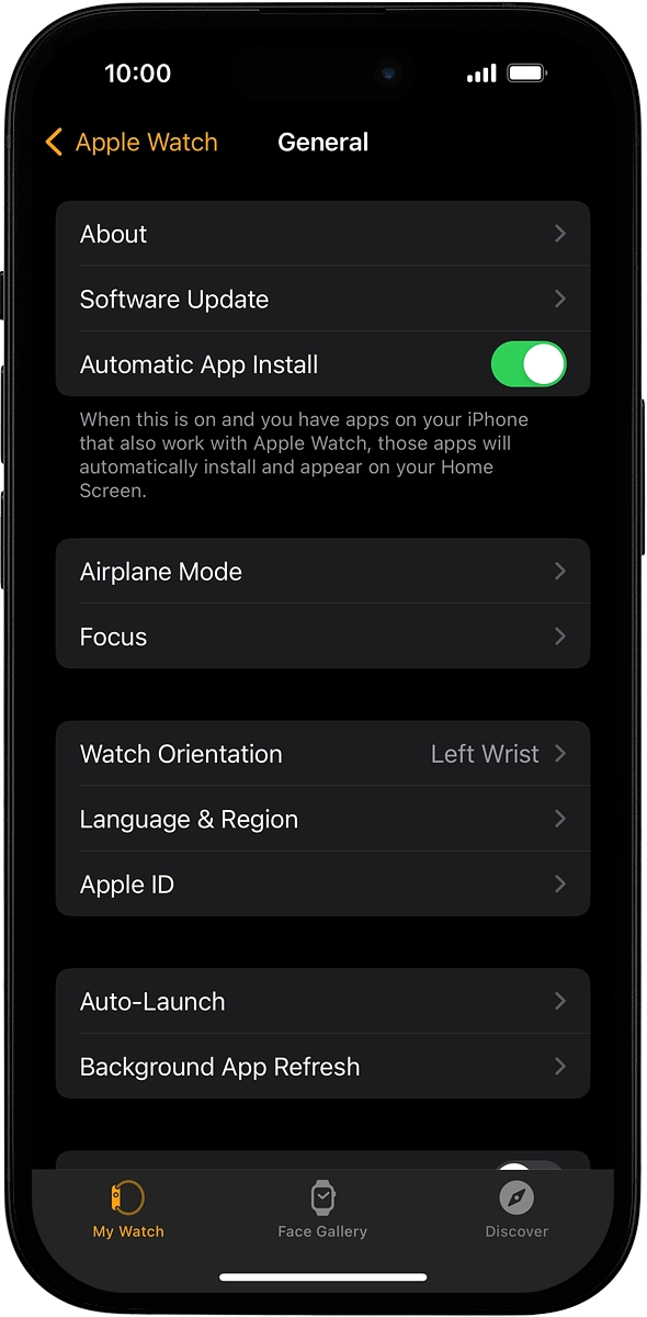 On your phone: Press Software Update. If a new software version is available, it's displayed. Follow the instructions on the screen to update the Apple Watch software.