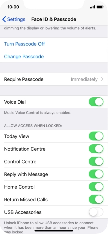 Press Turn Passcode Off and key in the phone lock code.