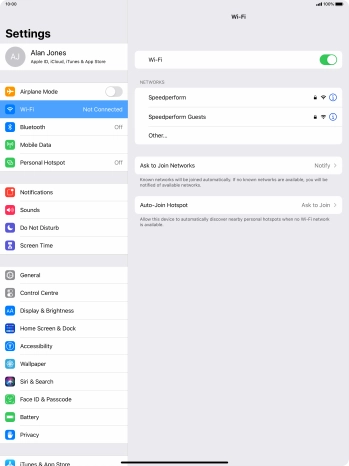 Press the required Wi-Fi network and key in the password for the Wi-Fi network.