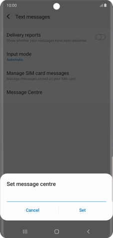 Key in +61415011501 and press Set.