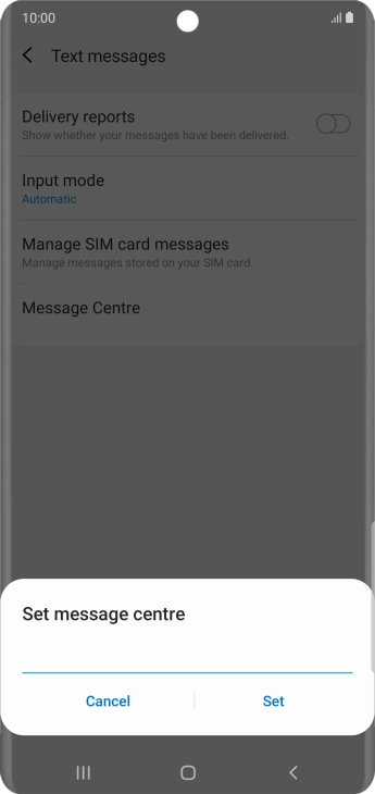 Key in +61415011501 and press Set.