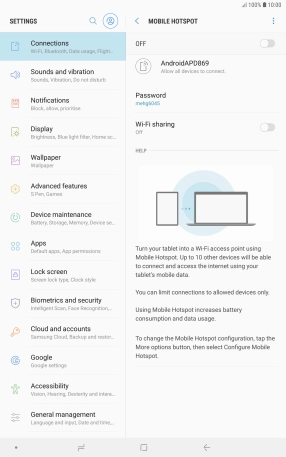Press the menu icon.
