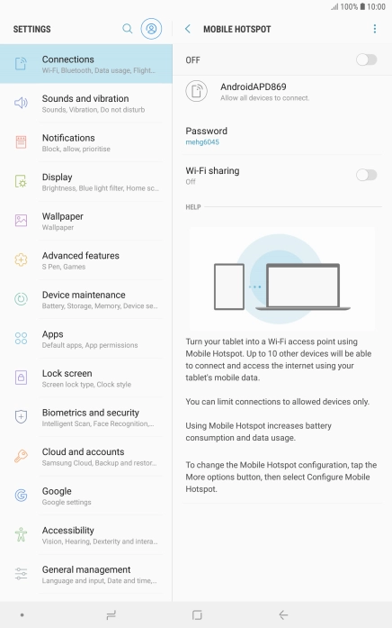 Press the menu icon.