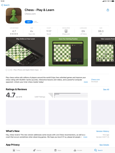 Press GET and follow the instructions on the screen to install the app.