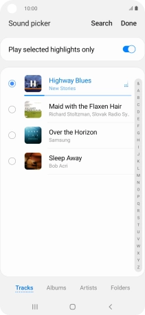 Once you've found a ring tone you like, press Done. Once you've found a ring tone you like, press Done.