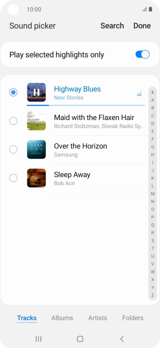 Once you've found a ring tone you like, press Done. Once you've found a ring tone you like, press Done.