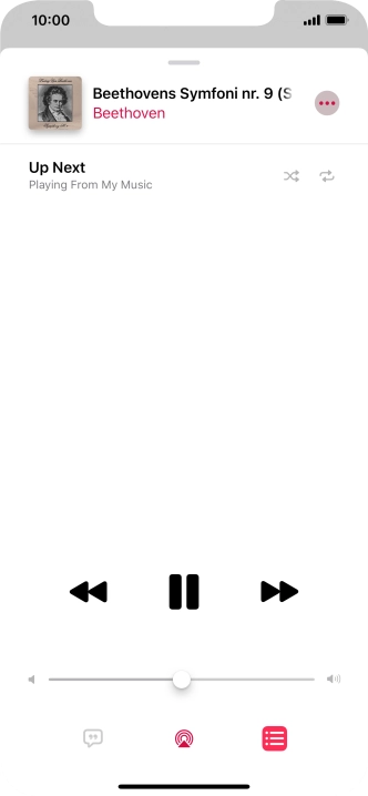 Press the shuffle icon to turn the function on or off.