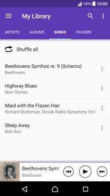 Press the required audio file.