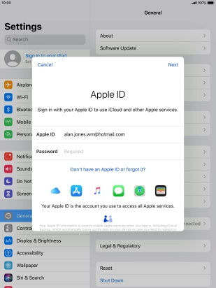 Press the field next to 