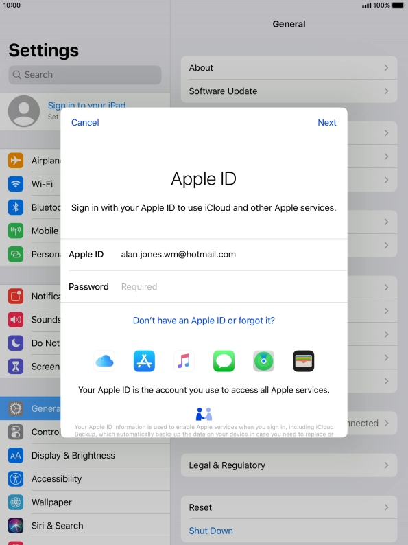 Press the field next to 