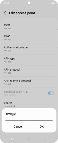 Key in default and press OK.