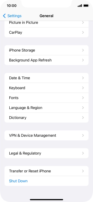 Press Transfer or Reset iPhone.