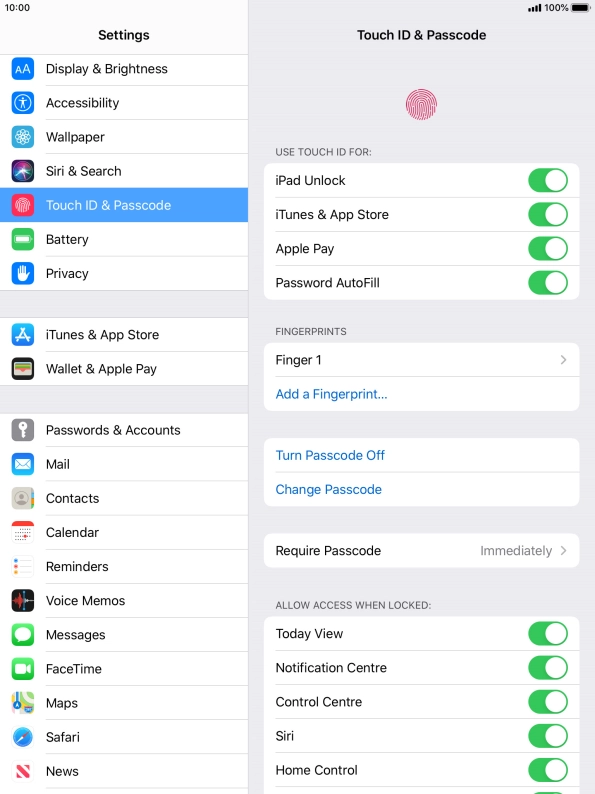 Press the indicator next to 