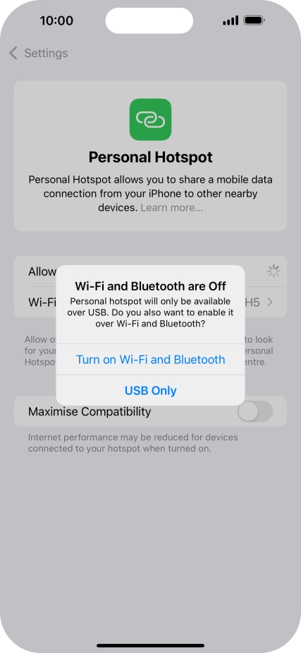 If Wi-Fi is turned off, press Turn on Wi-Fi and Bluetooth.