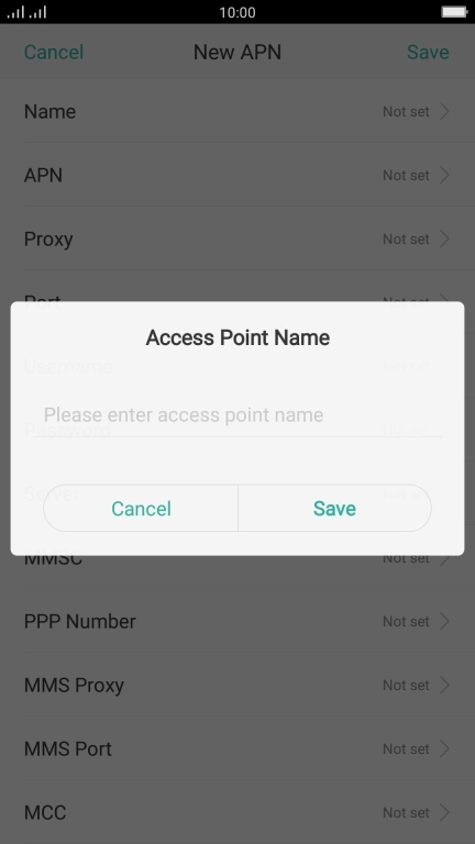 Key in Vodafone Internet and press Save.