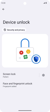 Press Screen lock and key in the additional phone lock code you created earlier.