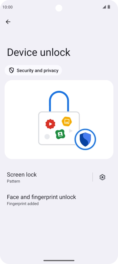 Press Screen lock and key in the additional phone lock code you created earlier.