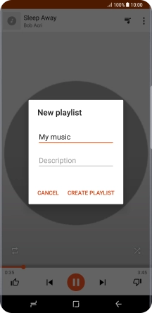 Key in a name for the playlist and press CREATE PLAYLIST.