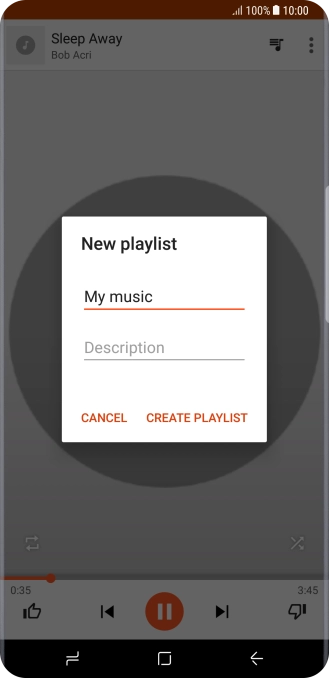 Key in a name for the playlist and press CREATE PLAYLIST.