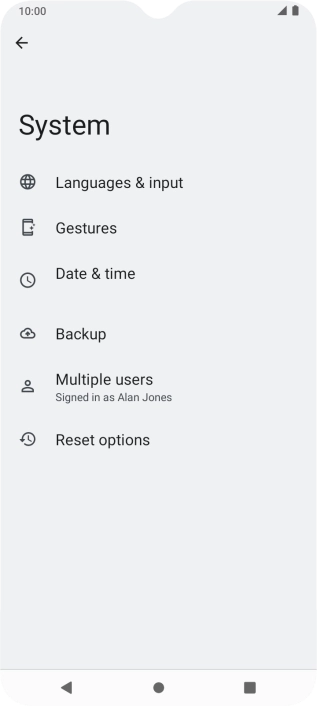 Press Reset options.