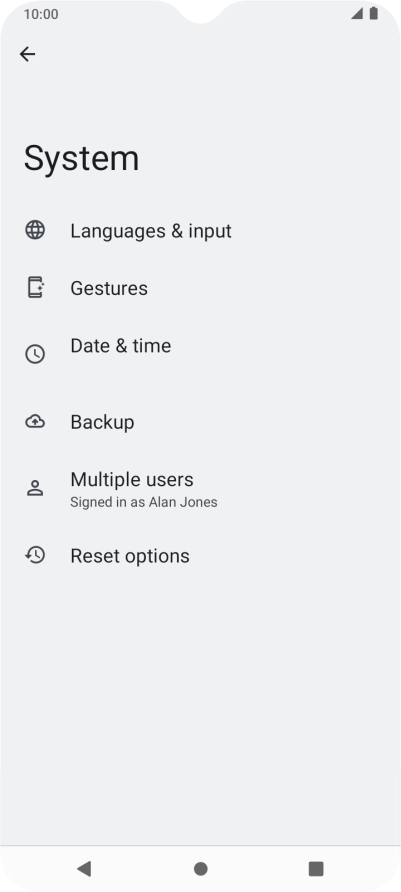 Press Reset options.