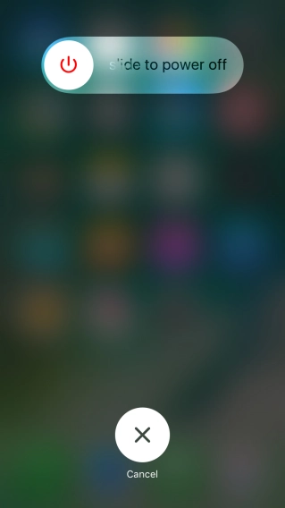 Press and drag the power off icon right.