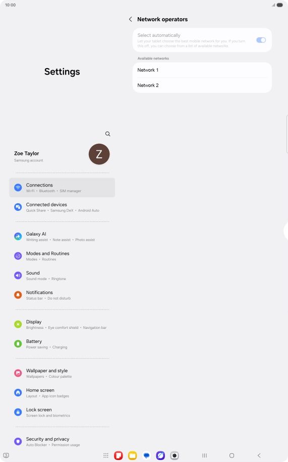 Press the required network. Press the required network.