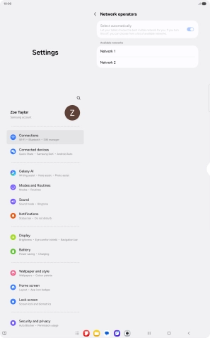 Press the required network. Press the required network.