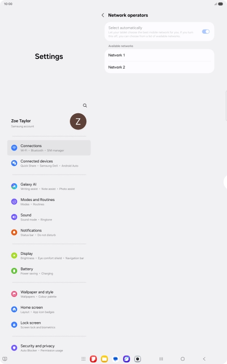 Press the required network. Press the required network.