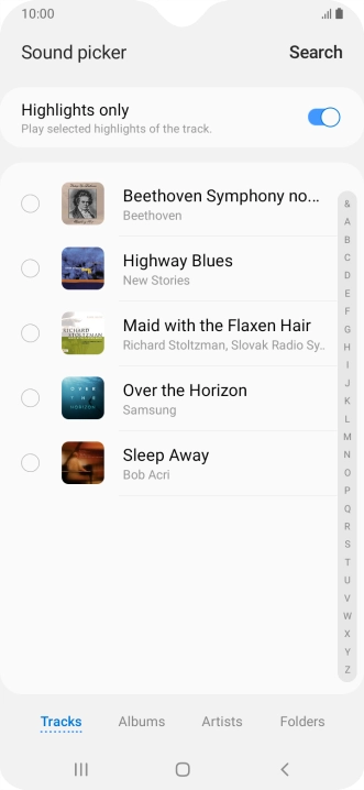 Press the required ring tones to hear them.