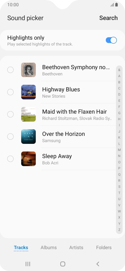 Press the required ring tones to hear them.