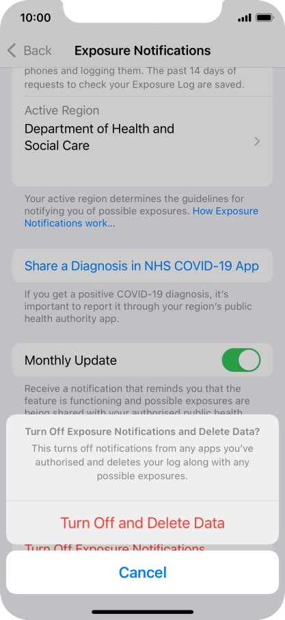 Press Turn Off and Delete Data.