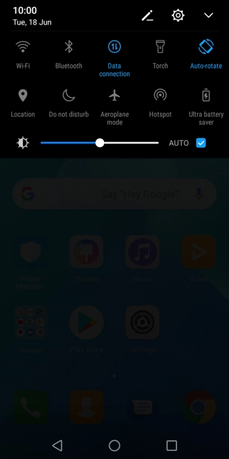 Press Aeroplane mode to turn the function on or off.